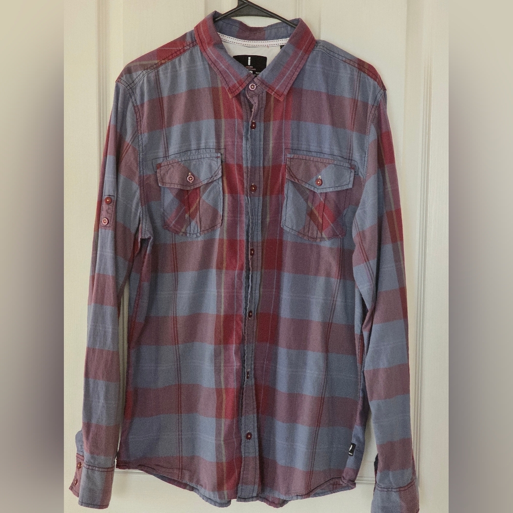 Men's Jeans By Buffaol Red and Blue Plaid Shirt